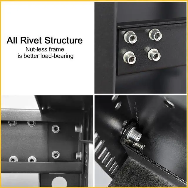 Alt view image 3 of 4 - RIVECO 22U 19" Adjustable Depth Server Rack Support Up to 1700LBS Floor Standing 4 Posts Construction with Load-Bearing Casters Universal for Network Equipment Black