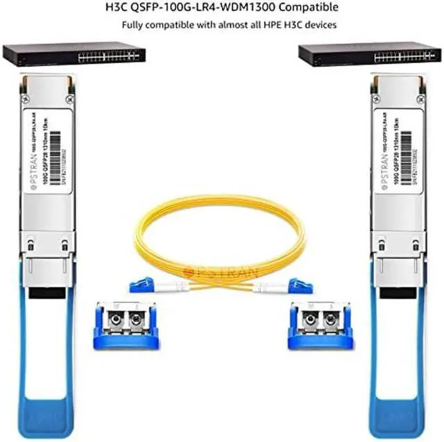 Alt view image 3 of 4 - OPSTRAN 100GBASE-LR4 QSFP28 Optical Transceiver Module Compatible for H3C QSFP-100G-LR4-WDM1300 100G QSFP28 LR4 1310nm 10km DDM Duplex LC SMF