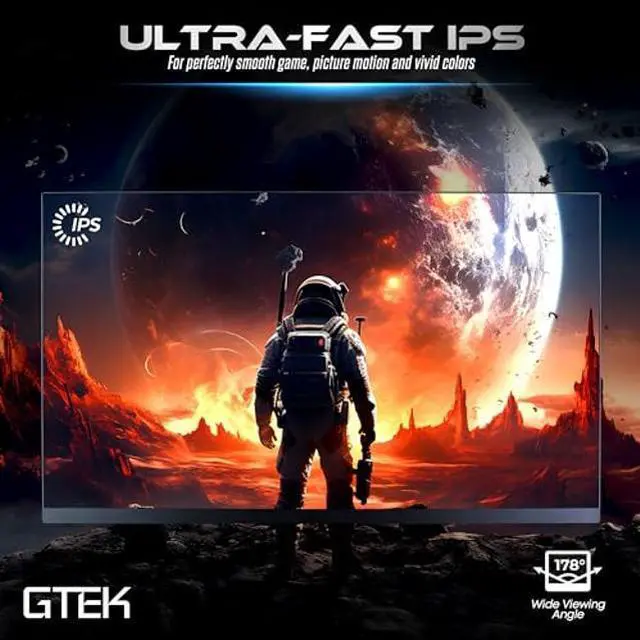 Alt view image 2 of 5 - GTek 240Hz 2K Gaming Monitor, 27 Inch Display Full WQHD 2560 x 1440P, Extreme Low Motion Blur, Fast IPS 1ms MPRT, DisplayPort/HDMI, VESA - Q2740P