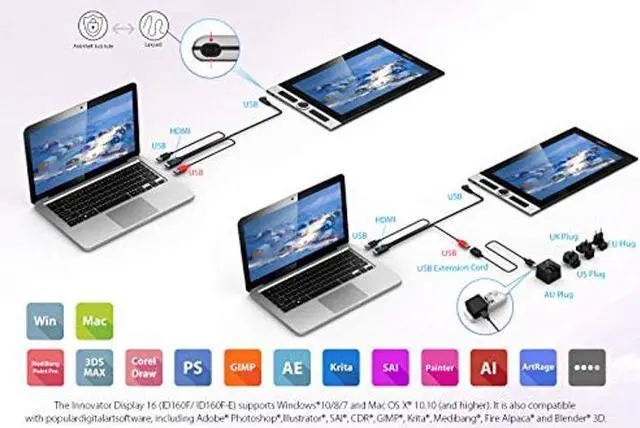 Alt view image 5 of 5 - XP-PEN Innovator 16 Graphics Drawing Tablet with Screen Full-Laminated Drawing Monitor with Tilt Battery-Free Pen & XP-PEN StarG640 Digital Graphics Tablet