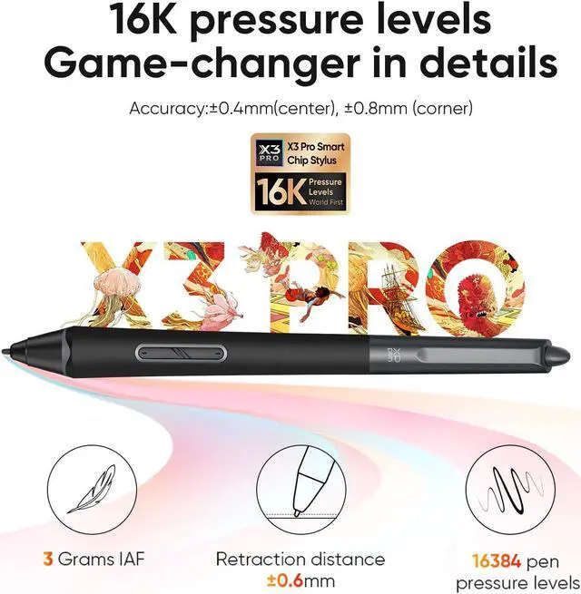 Alt view image 2 of 5 - XPPen Artist Pro 14 Gen2 Drawing Tablet with Screen 14 inch Graphic Art Tablet with Full Laminated Anti-Glare Screen 16384 Pressure Levels X3 Pro Battery-Free Stylus 123% sRGB Tilt Stand Mini Keydial