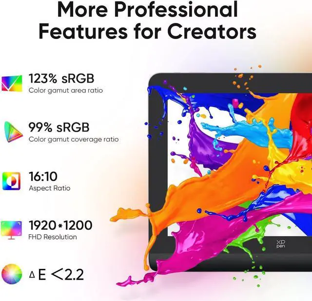 Alt view image 3 of 5 - XPPen Artist Pro 14 Gen2 Drawing Tablet with Screen 14 inch Graphic Art Tablet with Full Laminated Anti-Glare Screen 16384 Pressure Levels X3 Pro Battery-Free Stylus 123% sRGB Tilt Stand Mini Keydial
