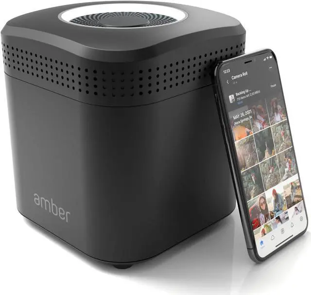 Main image of AmberPro Personal Cloud Storage Device + AC2600 WiFi Router. Dual 1TB Hard Drives with RAID 1 or Optional 2TB with RAID 0. Plex and Home Assistant. iOS/Android/Windows/Mac Compatible. AM1211-1TB