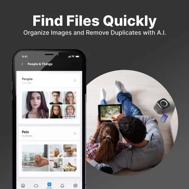 Alt view image 4 of 5 - AmberPro Personal Cloud Storage Device + AC2600 WiFi Router. Dual 1TB Hard Drives with RAID 1 or Optional 2TB with RAID 0. Plex and Home Assistant. iOS/Android/Windows/Mac Compatible. AM1211-1TB