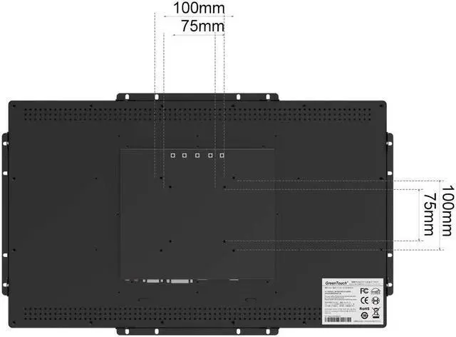 Alt view image 5 of 5 - GreenTouch 15.6 Inch 10 Points Open Frame Touch Display, Industrial PCAP Touchscreen Monitor, VGA+HDMI+DVI Port - 16:9