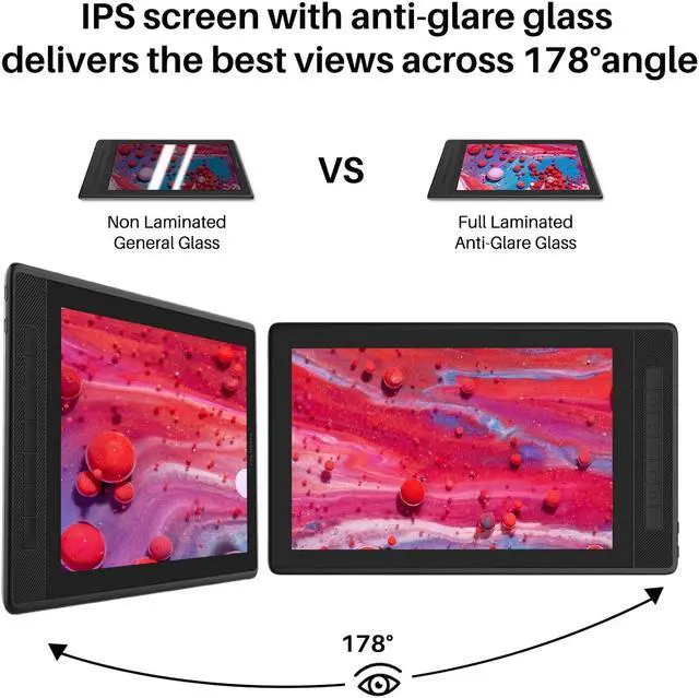 Alt view image 4 of 5 - HUION Kamvas Pro 13 2.5K QHD Graphics Monitor Drawing Tablet Bundle with PW550 Battery-Free Stylus, PenTech 3.0+
