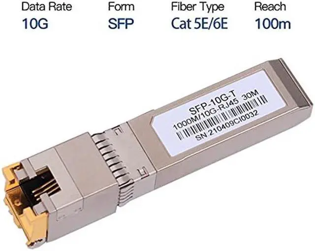 Alt view image 3 of 5 - 10PACK 10G SFP RJ45 Copper Transceiver, 10G T Copper Module 10GBase-T SFP CAT.6a/7 up to 30 Meters Compatible with Cisco,Ubiquiti,Netgear,D-Link,Supermicro,TP-Link,Broadcom Mikrotik,Unifi