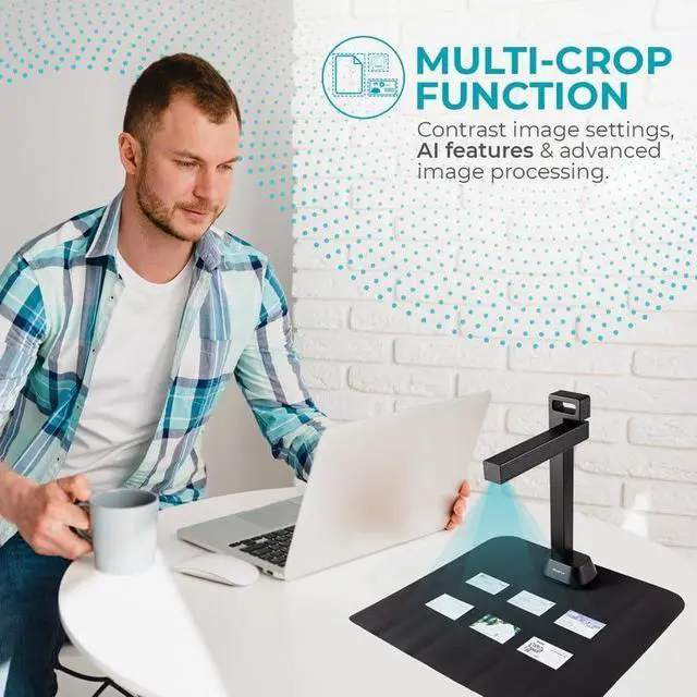 Alt view image 3 of 5 - IRIScan Desk Scanner v6business: 13MP/21MP Visualizer, Portable, Book Scanner with AI Curve Flattening, Win Mac Compatible