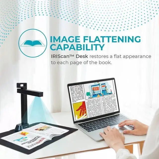 Alt view image 5 of 5 - IRIScan Desk Scanner v6business: 13MP/21MP Visualizer, Portable, Book Scanner with AI Curve Flattening, Win Mac Compatible