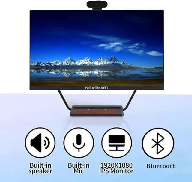 Alt view image 2 of 5 - Desktop Computer 23.8inch All in One PC with Intel Core i7-4785t 16GB RAM 512GB SSD, 360degAdjustable Webcam, Charging Panel, Supporting Dual-Band WiFi, Bluetooth 4.2,Black