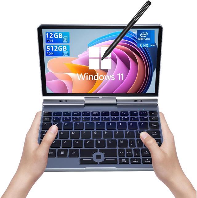 KOOSMILE Mini Laptop,8 inch HD Touch Screen Mini Computer Windows 11  Pro,Intel N100 4