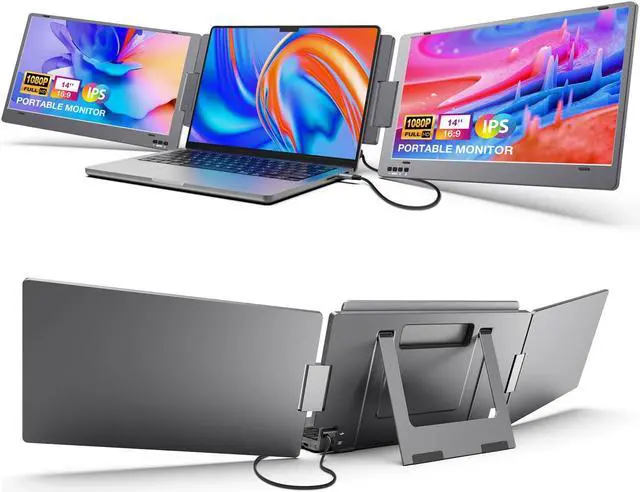 Main image of KYY Laptop Screen Extender, 14'' FHD 1080P USB-C Portable Monitor, IPS Computer Display, Dual Monitor for Triple Screen, Monitor for 12"-16" Laptop (Mac, Wins, Android)