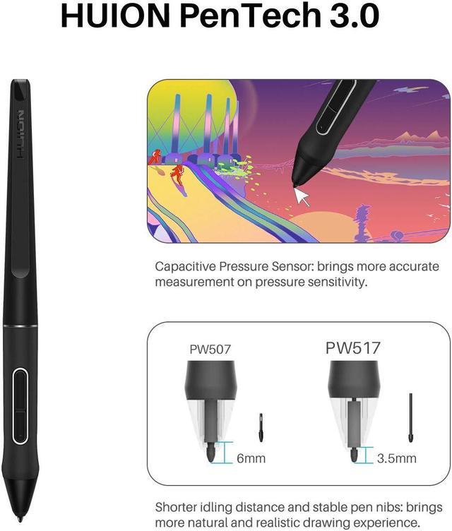 Alt view image 3 of 5 - HUION KAMVAS 22 Drawing Tablet with Screen 120% sRGB PW517 Battery-Free Stylus Adjustable Stand, 21.5inch Pen Display for Windows PC, Mac, Android
