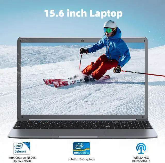 Alt view image 4 of 4 - SGIN 15.6 Inch Laptop, 12GB RAM 512GB SSD, Laptops Computer with Intel Celeron N5095 Quad-Core CPU, 2*USB 3.2, 2.4G/5G WiFi, 1920 * 1080 IPS FHD Display, BT 4.2, Mini HDMI, Type-C, 53200mWH Battery