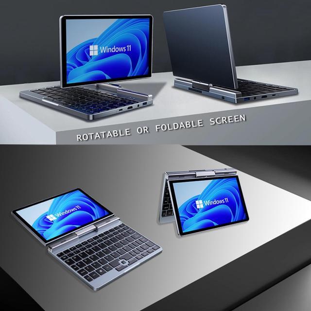 Alt view image 3 of 5 - 8 inch Mini Laptop HD Touchscreen Portable 2-in-1 Computer,Windows 11 Pro Small Laptop for Business and Students,Intel N100 12GB LPDDR5 1TB M.2 SSD,Wi-Fi 6,BT5.2 2MP Camera,G-Sensor,HDMI,Type C