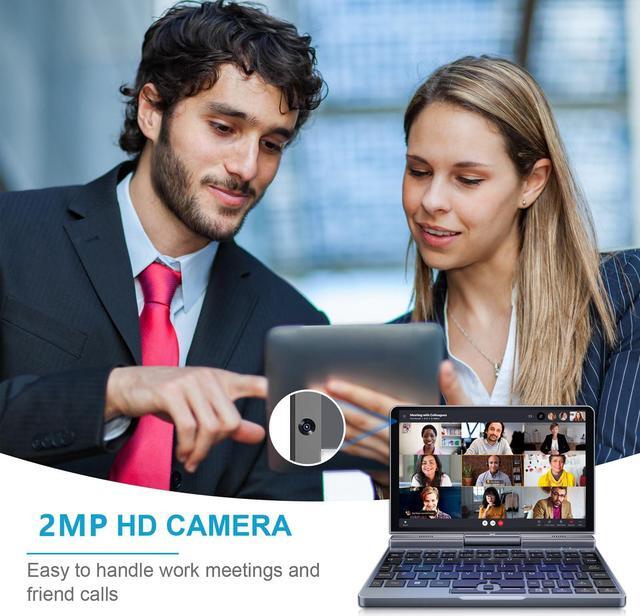 Alt view image 4 of 5 - 8 inch Mini Laptop HD Touchscreen Portable 2-in-1 Computer,Windows 11 Pro Small Laptop for Business and Students,Intel N100 12GB LPDDR5 1TB M.2 SSD,Wi-Fi 6,BT5.2 2MP Camera,G-Sensor,HDMI,Type C