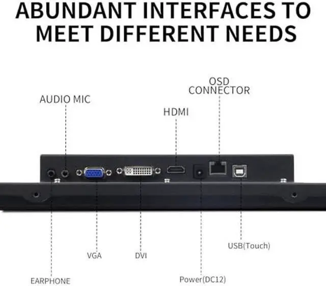 Alt view image 2 of 5 - Senisway 23.8 Inch Open Frame Capacitive Touch Screen LCD Monitor Surface is IP65 Waterproof 1920x1080 @ 60Hz TFT LCD IK08 Input Industrial Monitor 10 Finger Capacitive Touch