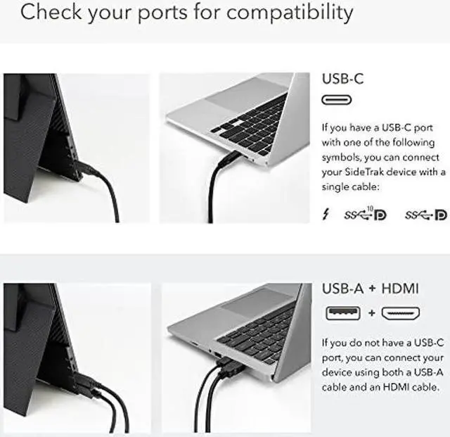 Alt view image 4 of 4 - SideTrak Solo 17.3" Portable Monitor for Laptop | Freestanding Full HD LED USB Laptop Dual Screen with Cover | Compatible with Mac, PC, & Chrome | Powered by USB-C or Mini HDMI