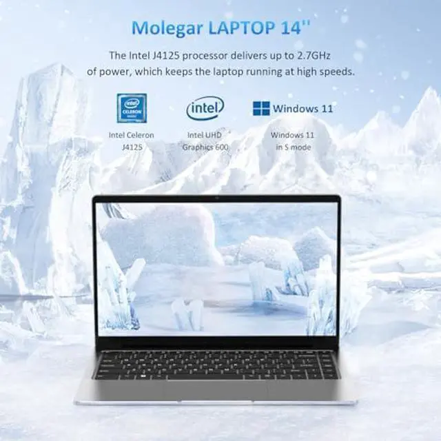 Alt view image 2 of 5 - Molegar Laptop 14'',8GB DDR4 512GB SSD Laptops Computer,Intel Celeron J4125 4M Cache, up to 2.70 GHz Gemini Lake,Windows 11 FHD 1920x1080 Screen,Dual Band WiFi,Webcam