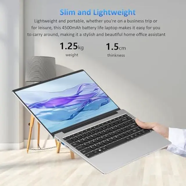 Alt view image 5 of 5 - Molegar Laptop 14'',8GB DDR4 512GB SSD Laptops Computer,Intel Celeron J4125 4M Cache, up to 2.70 GHz Gemini Lake,Windows 11 FHD 1920x1080 Screen,Dual Band WiFi,Webcam