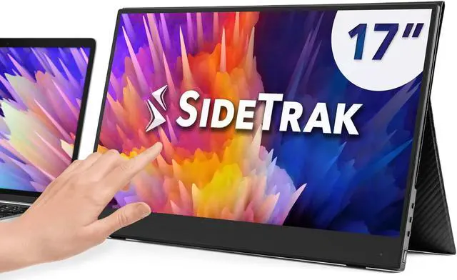 Main image of SideTrak Solo 17.3 Touchscreen Portable Full HD LED Monitor, Laptop Dual Screen Computer Extender with Large Display Cover, for PC, Gaming & Chrome, HDR Enabled, Powered by USB-C or HDMI