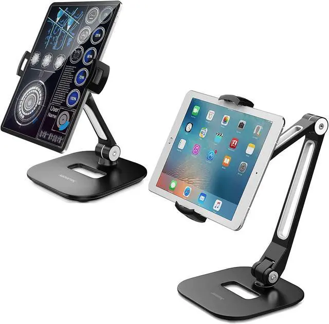 Main image of AboveTEK Long Arm Aluminum Tablet Stand Fits 4-11" Display Tablet/Phones, Stylish Aluminum Tablet Stand Fits 4-11" Tablets/Smartphones for Kitchen Bedside Office Table POS Kiosk Showroom