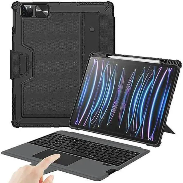Main image of Nillkin iPad Pro 12.9 Case with Keyboard 6th Generation, Magic Trackpad, Built-in Pencil Holder, Detachable Keyboard, Sliding Camera Cover Compatible with iPad Pro 12.9 inch 5th/4th/3rd Generation