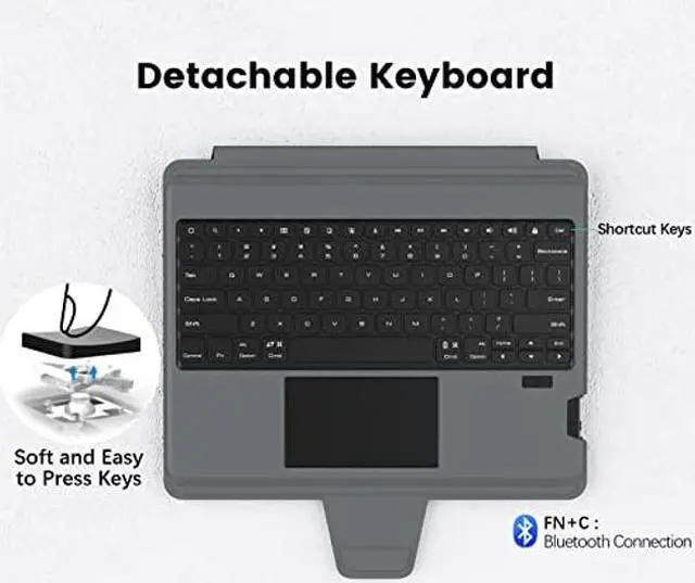 Alt view image 4 of 5 - Nillkin iPad Pro 12.9 Case with Keyboard 6th Generation, Magic Trackpad, Built-in Pencil Holder, Detachable Keyboard, Sliding Camera Cover Compatible with iPad Pro 12.9 inch 5th/4th/3rd Generation