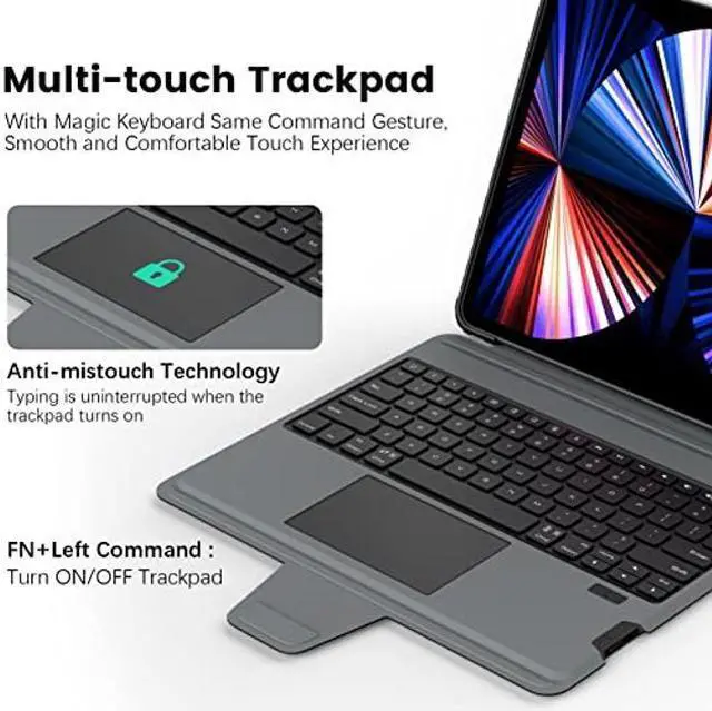 Alt view image 5 of 5 - Nillkin iPad Pro 12.9 Case with Keyboard 6th Generation, Magic Trackpad, Built-in Pencil Holder, Detachable Keyboard, Sliding Camera Cover Compatible with iPad Pro 12.9 inch 5th/4th/3rd Generation