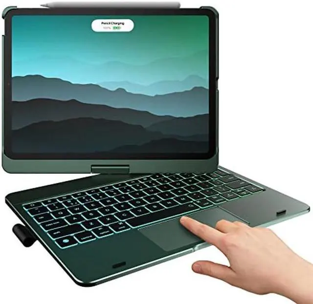 Main image of typecase Touch Keyboard Case for iPad Pro 11 inch - Multi-Touch Trackpad & 11 Colors Backlight & 360deg Rotatable - Thin & Light for iPad Pro 11 & iPad Air 5th & 4th Gen & Pencil - Midnight Green