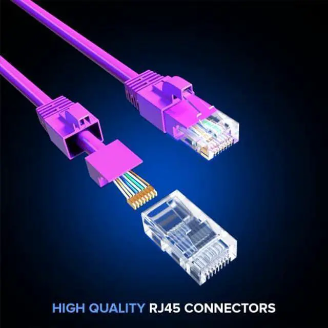 Alt view image 4 of 5 - Maximm Cat 6 Ethernet Cable 4 Ft, (50-Pack) Cat6 Cable, LAN Cable, Internet Cable, Patch Cable and Network Cable - UTP (Pink) 4 Feet ethernet Cord