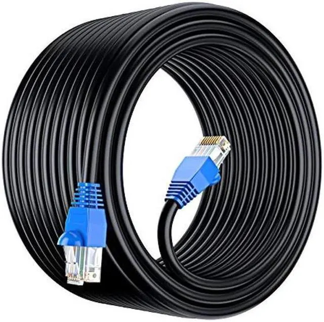Main image of Maximm Cat6 Outdoor Cable 250 feet - Black - Solid Copper 550Mhz, Waterproof Ethernet Cable Suitable for Direct Burial Installations.