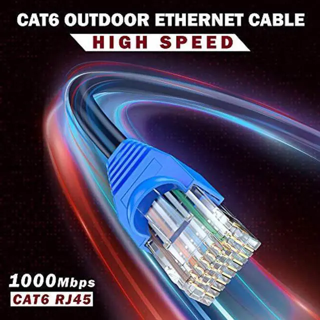 Alt view image 4 of 4 - Maximm Cat6 Outdoor Cable 250 feet - Black - Solid Copper 550Mhz, Waterproof Ethernet Cable Suitable for Direct Burial Installations.