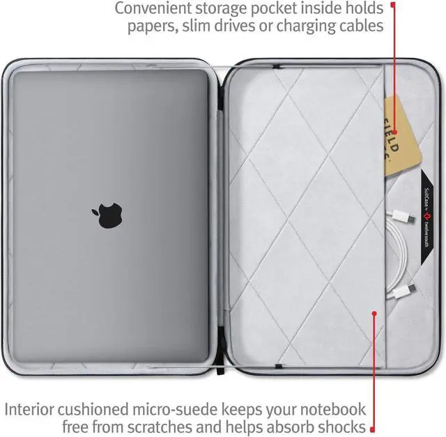 Alt view image 3 of 5 - Twelve South SuitCase for MacBook, Tailored Protective Rigid Case with Interior Pocket and Leather Handle for MacBook Pro/Air 13 inch