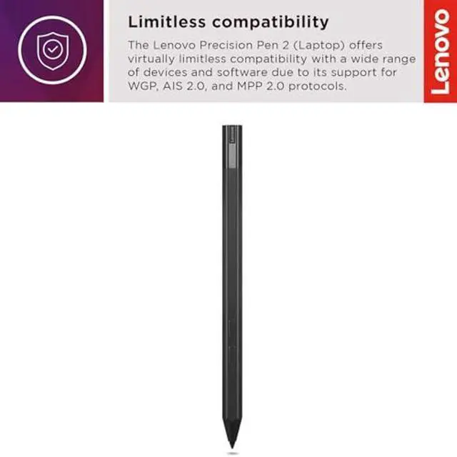 Alt view image 4 of 4 - Lenovo Precision Pen 2 (Laptop) - USB-C Charging - Tilt Recognition - Pen is Only Compatible with Certain Devices, Iron Grey