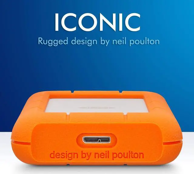 Alt view image 4 of 5 - LaCie Rugged Mini 1TB USB 3.0 Portable External Hard Drive - Shock, Dust and Rain Resistant for Mac and PC