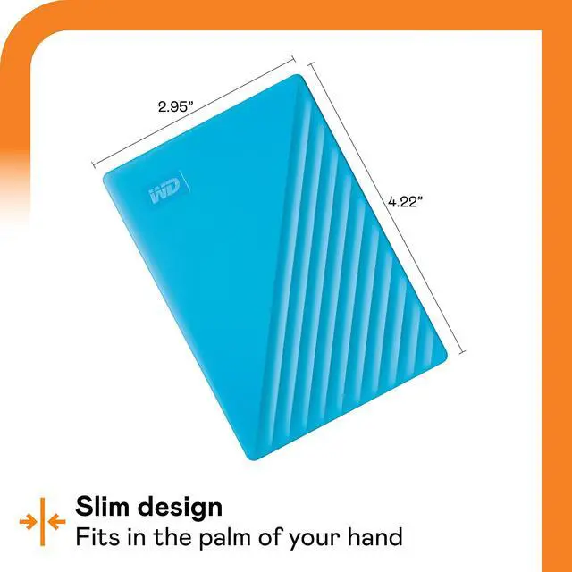 Alt view image 2 of 5 - Western Digital WD 2TB My Passport Portable External Hard Drive with backup software and password protection, Blue - WDBYVG0020BBL-WESN