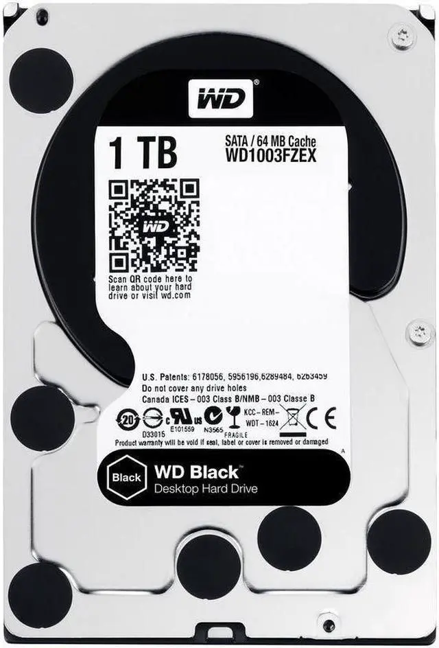 Main image of WD 1TB Black Performance Internal Hard Drive 7200 RPM SATA III 3.5" HDD
