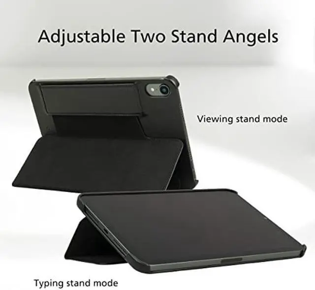 Alt view image 4 of 5 - Alto Leather Folio Case for iPad Mini 6, Premium Italian Leather Case for Apple iPad Mini 6th Gen (Raven Black)