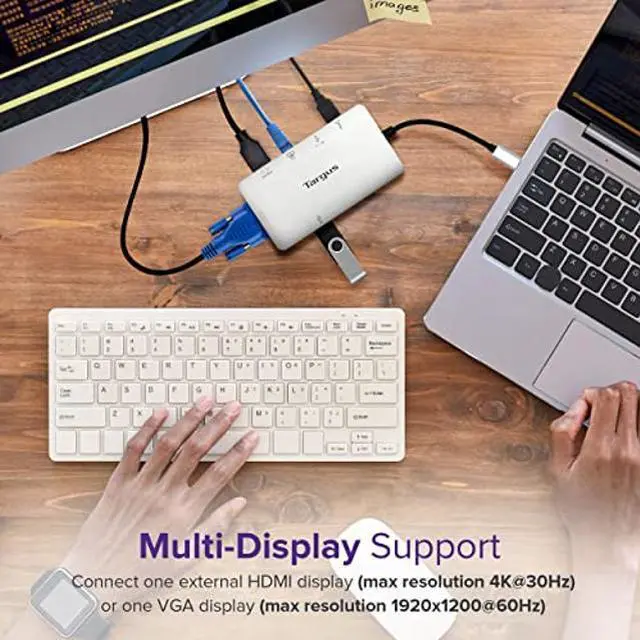 Alt view image 4 of 5 - Targus USB C Docking Station, Alt Mode Single Video 4K HDMI/VGA, USB C Laptop Docking Station, 3 Port USB Docking Station for Mac, Windows, Chrome OS, HDMI Hub for Single Monitor (DOCK419USZ)