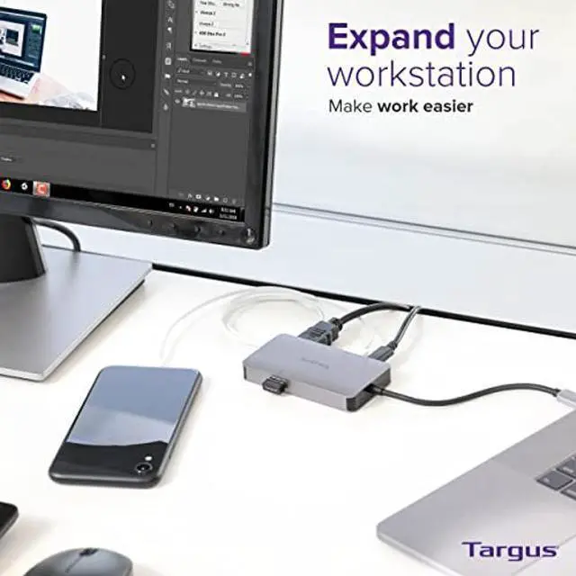 Alt view image 5 of 5 - Targus USB C Docking Station, Alt Mode Single Video 4K HDMI/VGA, USB C Laptop Docking Station, 3 Port USB Docking Station for Mac, Windows, Chrome OS, HDMI Hub for Single Monitor (DOCK419USZ)