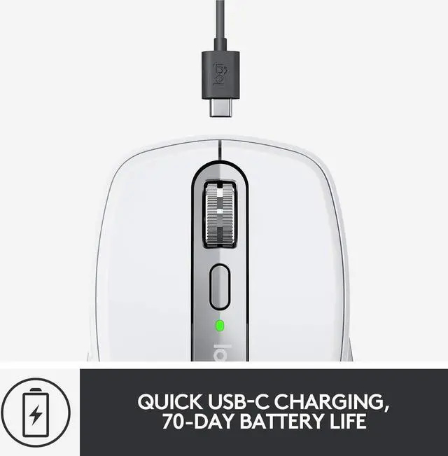 Alt view image 5 of 5 - Logitech MX Anywhere 3 for Mac - Wireless, Ultrafast Magnetic Scrolling, 4000DPI Sensor, USB-C Bluetooth,MacBook Pro/ Air,iMac,iPad Compatible - Pale Grey - With Free Adobe Creative Cloud Subscription