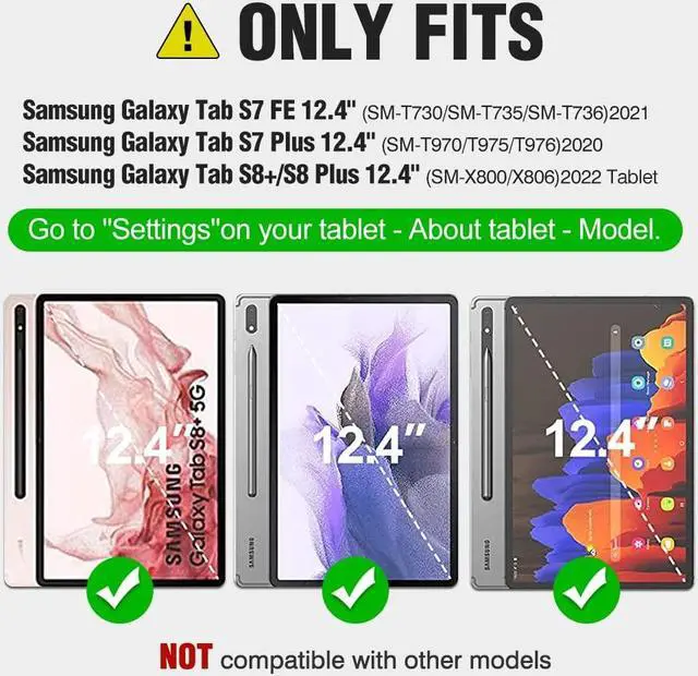 Alt view image 2 of 4 - Nillkin Galaxy Tab S8 Plus/S7 FE/S7 Plus 5G Case with Keyboard 12.4 inch, Multi-Angle Detachable Wireless Keyboard Case with Camera Cover and S Pen Holder, Black