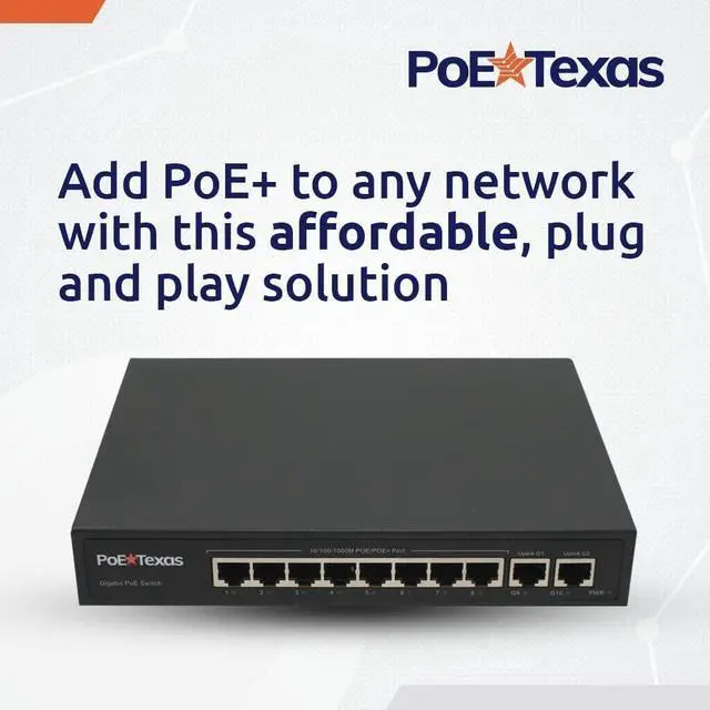 Alt view image 3 of 5 - PoE Texas Gigabit PoE Splitter in-Wall USB Charging Port and PoE Texas 8 Port PoE Switch
