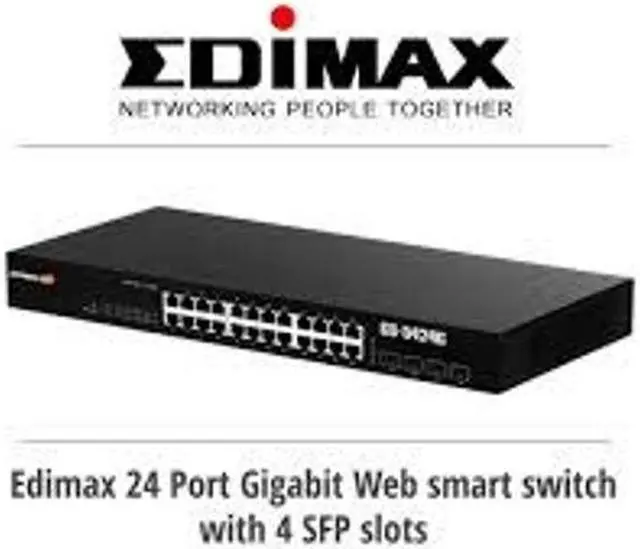 Alt view image 3 of 5 - Edimax GS-5424G, Long Range 24-Port Gigabit Web Smart Switch with 4 SFP Slots