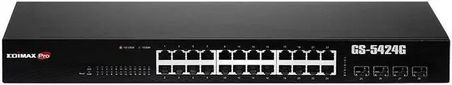 Alt view image 2 of 5 - Edimax GS-5424G, Long Range 24-Port Gigabit Web Smart Switch with 4 SFP Slots