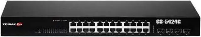 Alt view image 4 of 5 - Edimax GS-5424G, Long Range 24-Port Gigabit Web Smart Switch with 4 SFP Slots