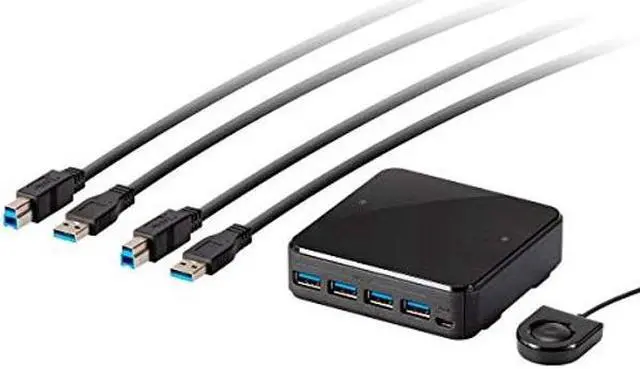 Main image of Monoprice 2x4 USB 3.1 Gen1 Peripheral Sharing Switch, Allows 2 Computers to Share 4 USB 3.1 Gen1 Devices