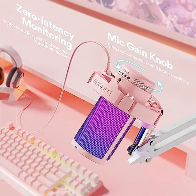Alt view image 3 of 4 - MAONO USB Gaming Microphone with Noise Cancellation, Streaming mic for PC Computer MAC PS4 PS5, All-in-One Kit with Mute, Monitor for Recording, Podcast, Twitch, YouTube, Discord, GamerWave DGM20S