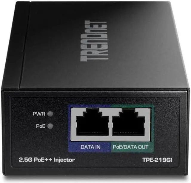 Alt view image 3 of 4 - TRENDnet 2.5G PoE++ Injector, TPE-219GI, 90W PoE++, 30W PoE+, 15.4W PoE, IEEE 802.3 bt /802.3at/802.3af Compliant, Metal Housing, Up to 100m (328 ft.), Black